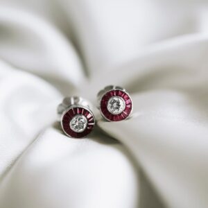 Ruby Art Déco Target Earrings