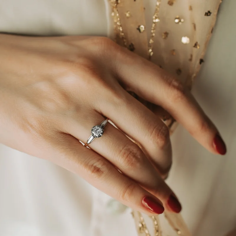 Alternative view of S6395 - Solitario antiguo diamante