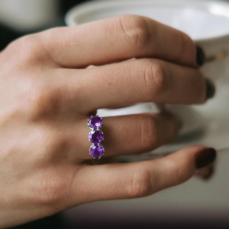 Alternative view of S6345 - Tresillo vintage amatistas