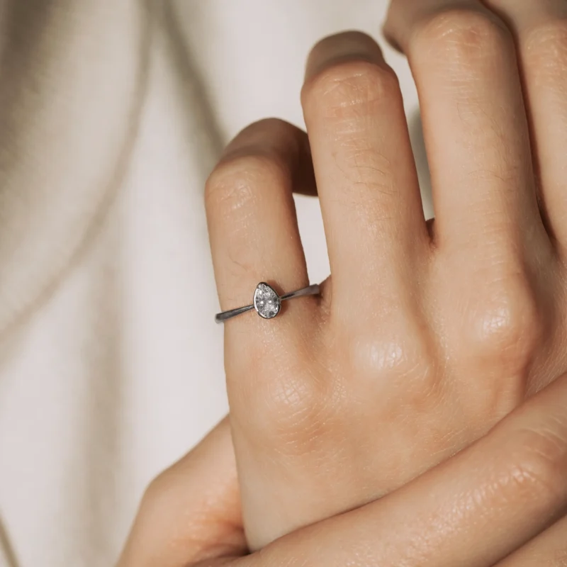 Alternative view of S6566 - Solitario vintage pera