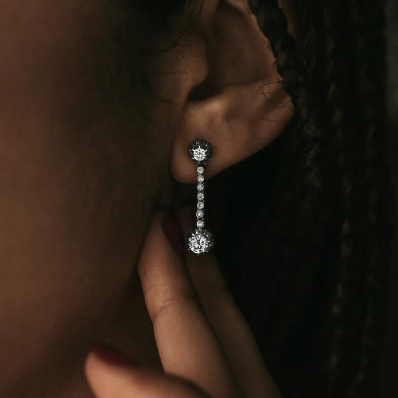 Alternative view of P6732 - Pendientes antiguos diamantes