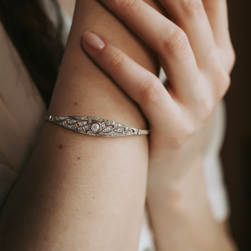 Alternative view of PS5923 - Pulsera art déco diamantes