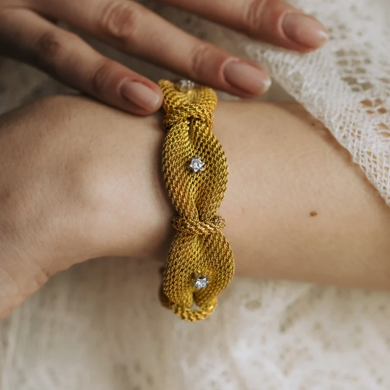 Alternative view of PS6833 - Gran pulsera malla de oro