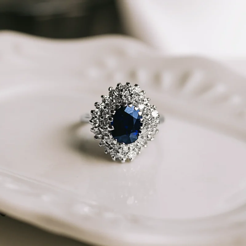 S7001 - Roseta zafiro y diamantes