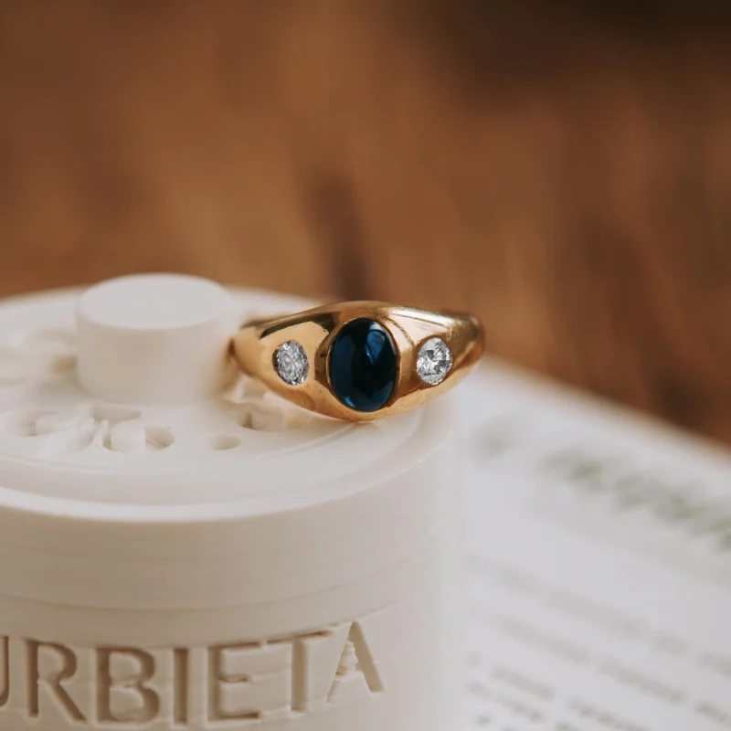 S7020 - Tresillo zafiro y diamantes