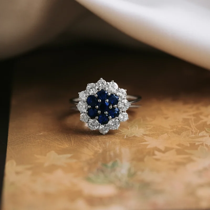 S7023 - Rosetón zafiros y diamantes