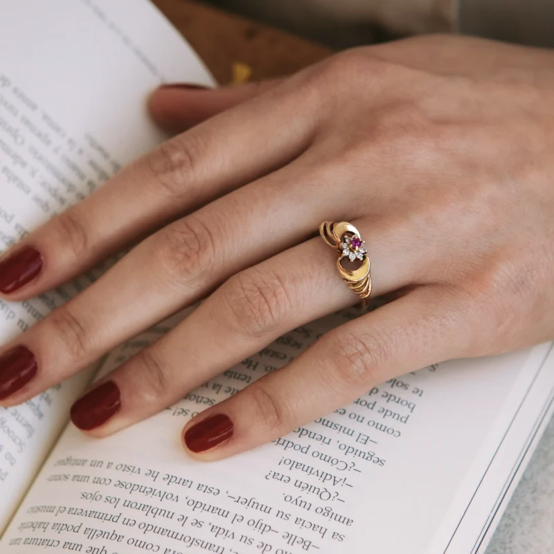 Alternative view of S7092 - Roseta rubí y diamantes