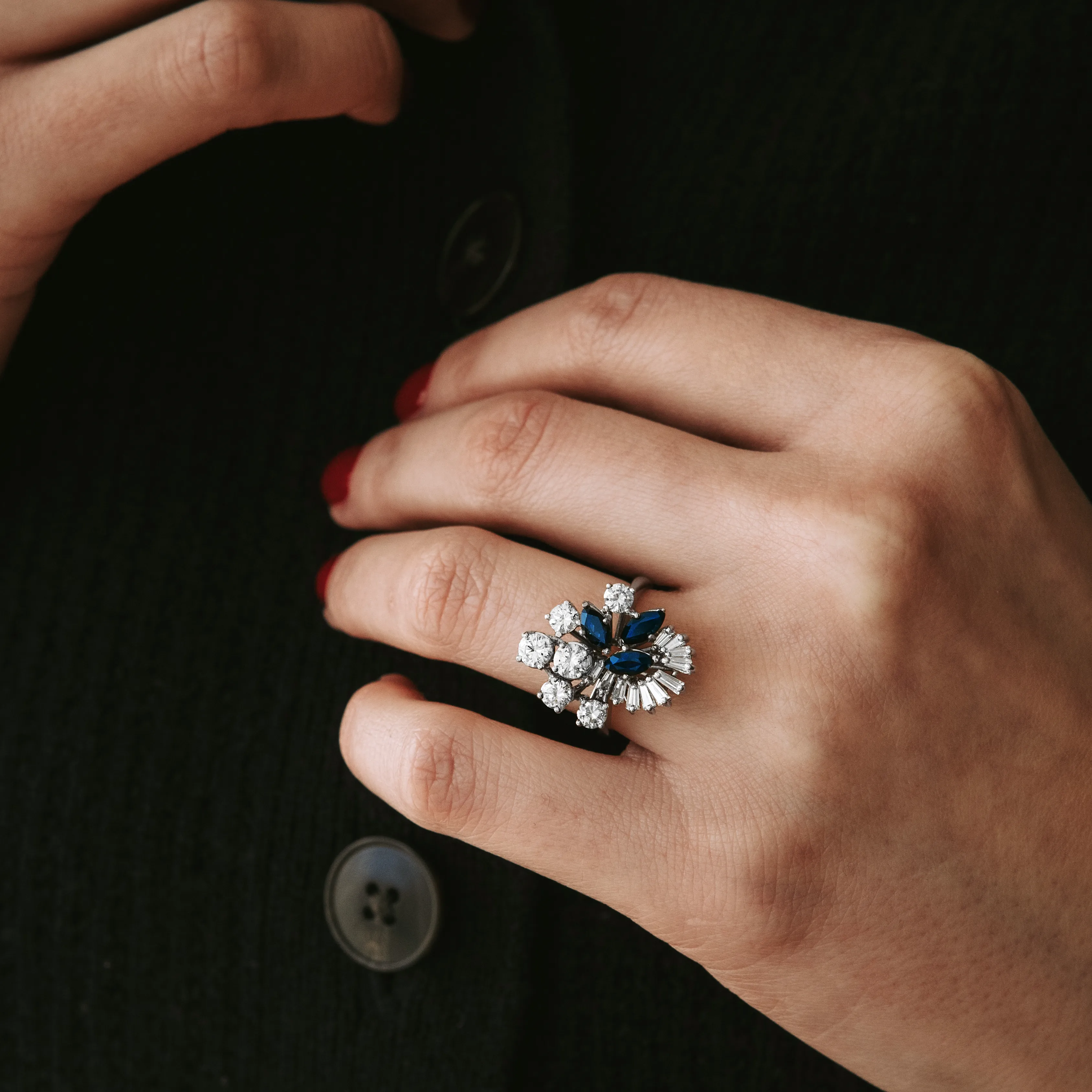 S7196 - Rosetón zafiros y diamantes - Imagen 2