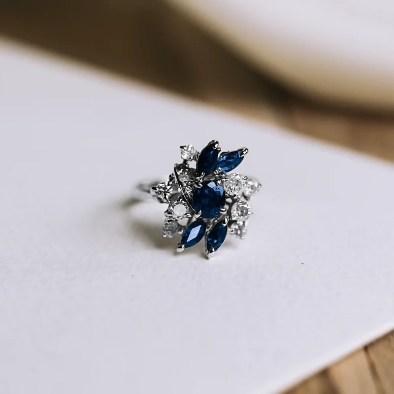 S6318 - Rosetón diamantes y zafiros