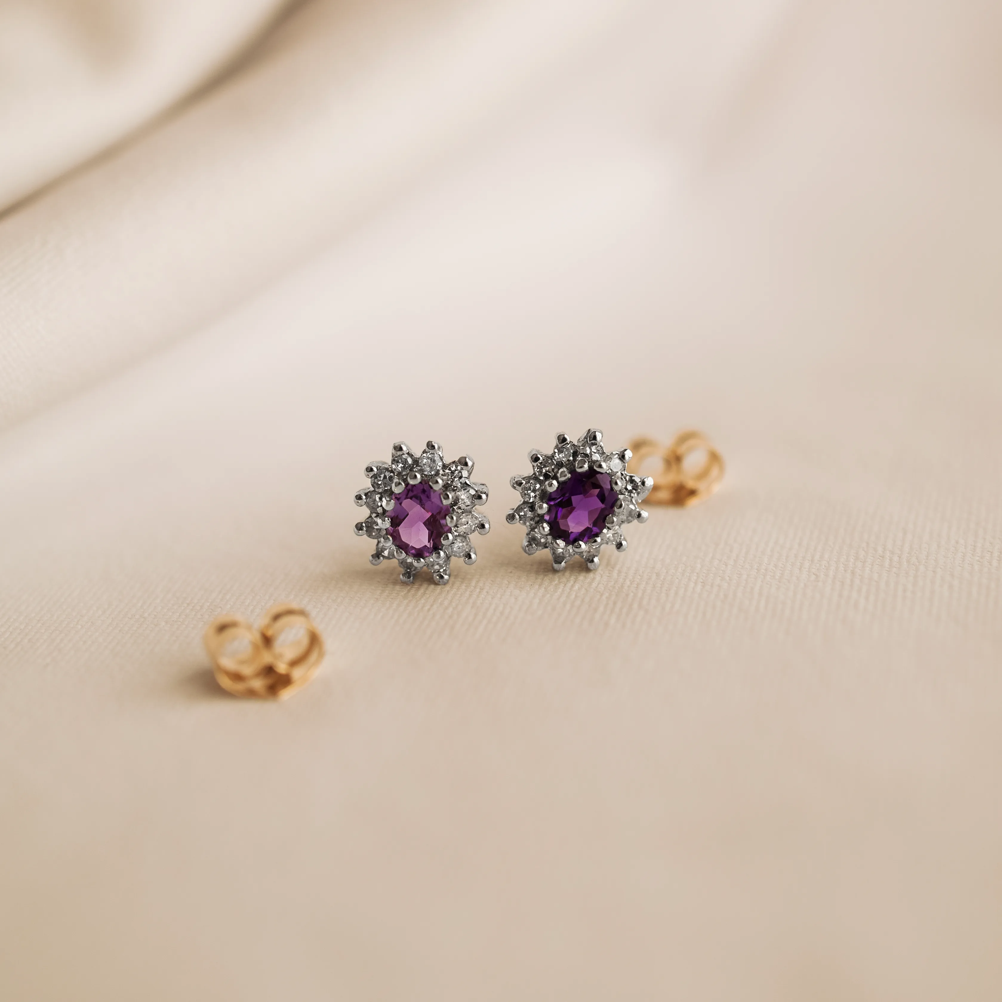 P6565 - Pendientes rosetas amatista