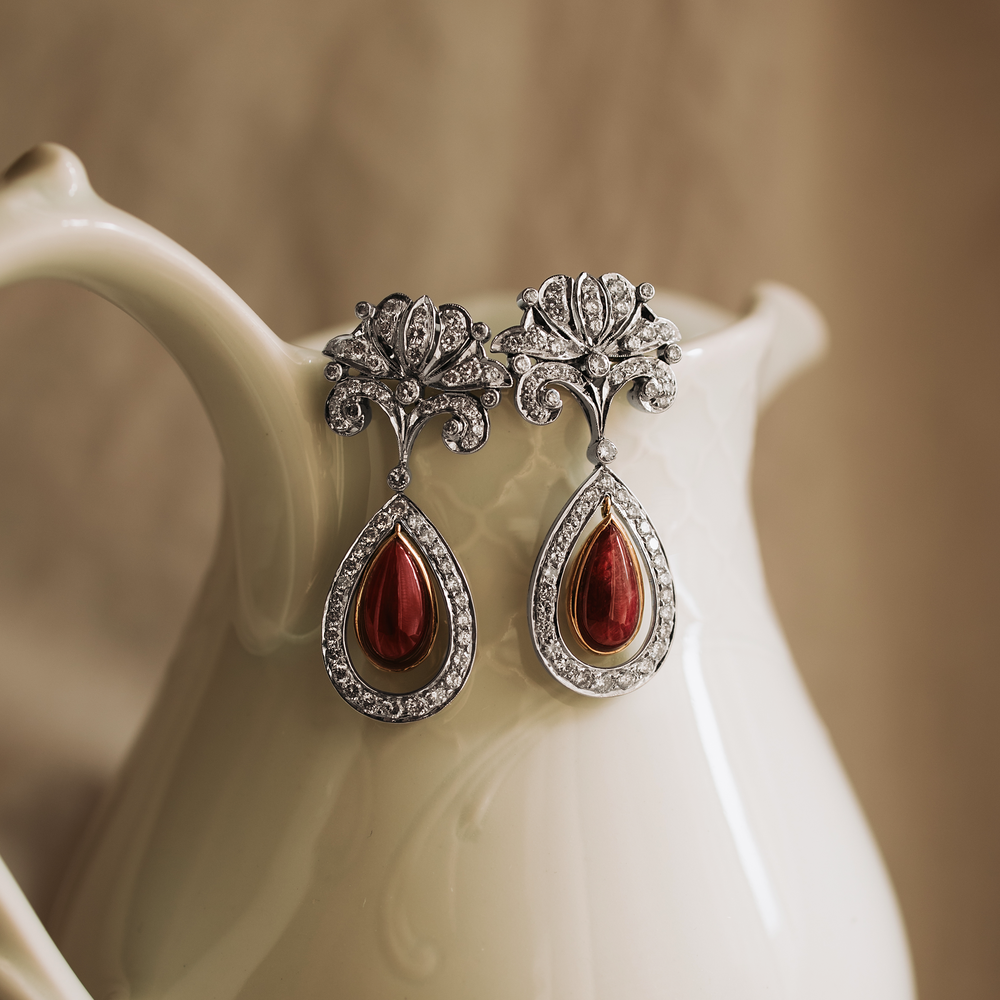 P7197 - Pendientes rubíes y diamantes 1 P7197 - Pendientes rubíes y diamantes