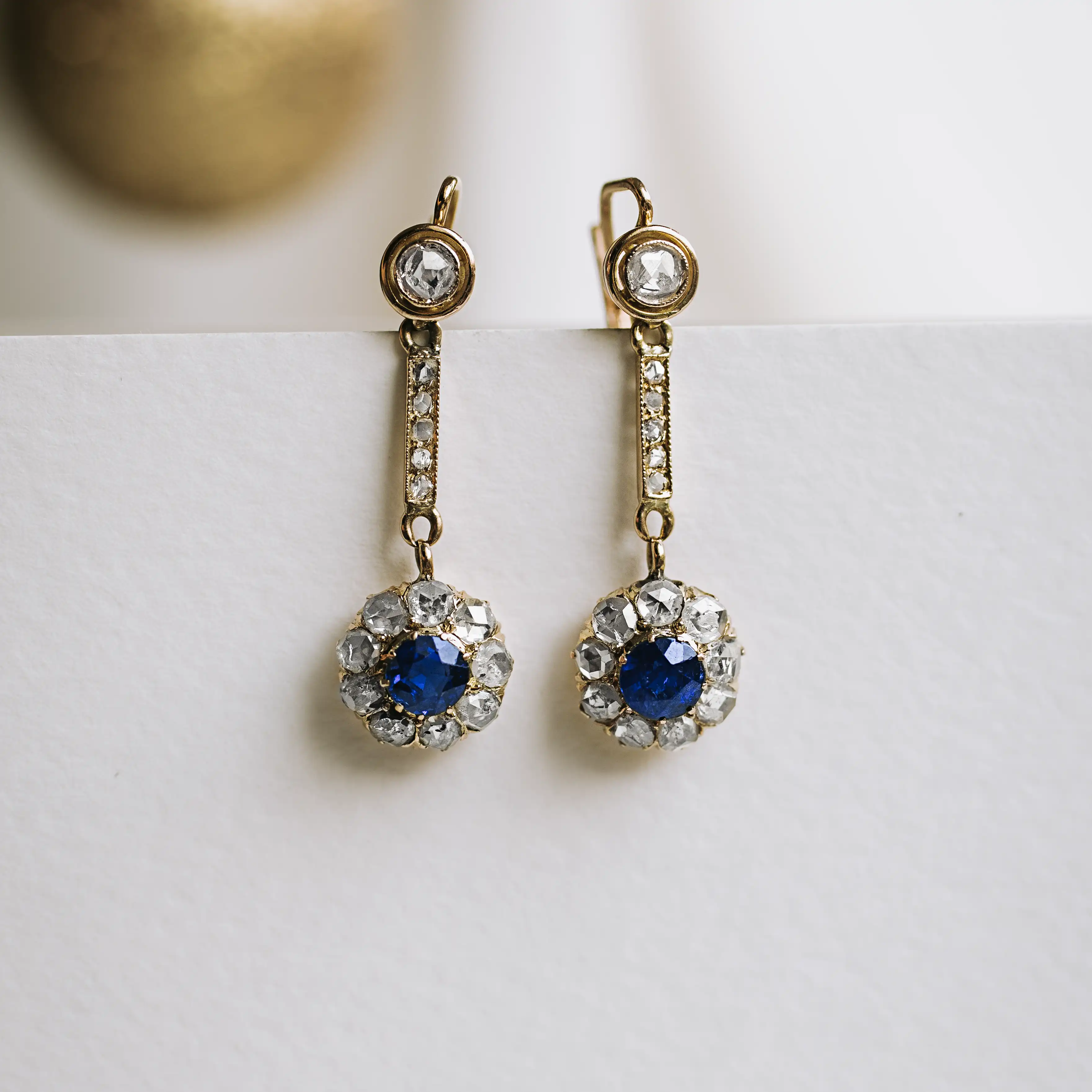 P5833 - Pendientes zafiros y diamantes 1 P5833 - Pendientes zafiros y diamantes