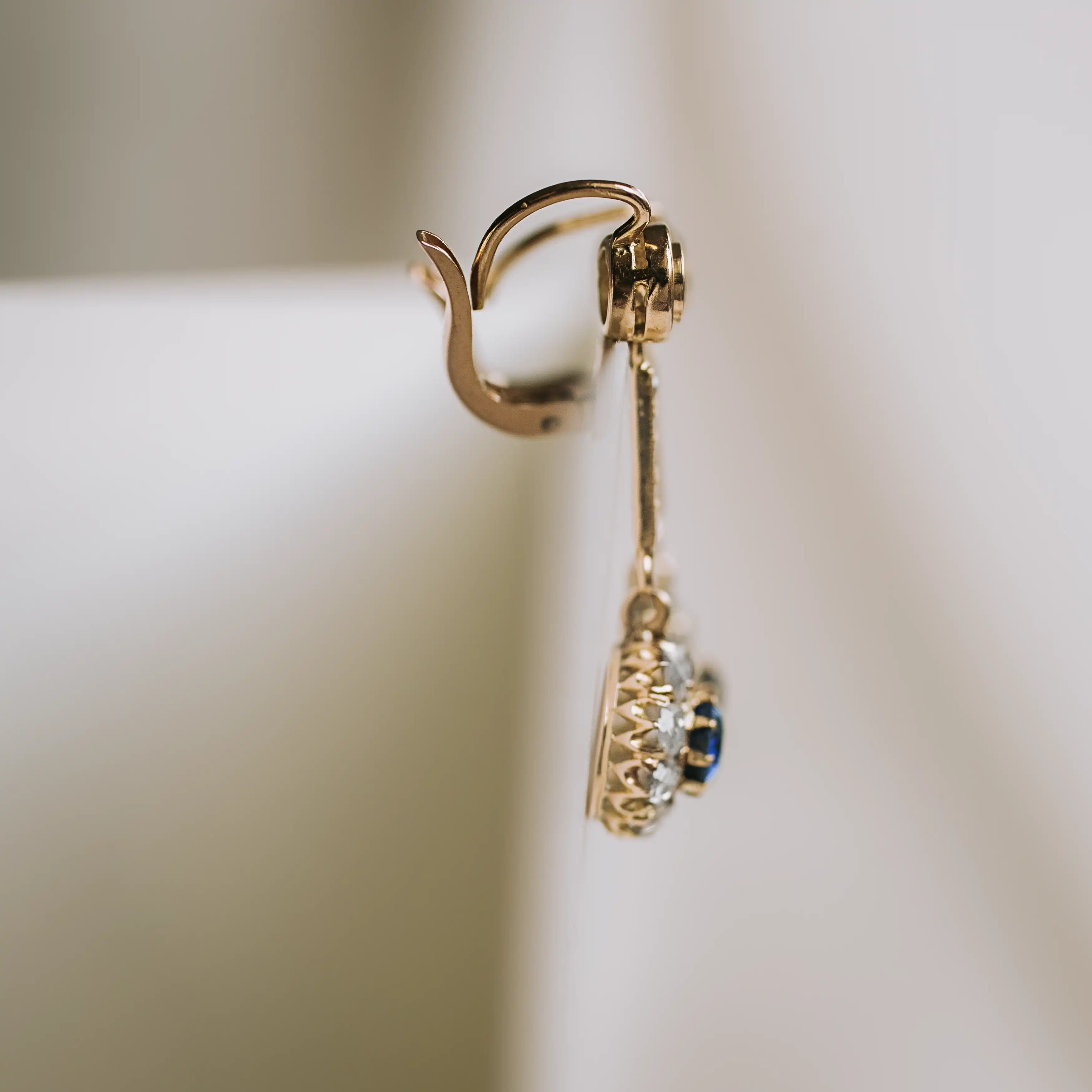 P5833 - Pendientes zafiros y diamantes 3 P5833 - Pendientes zafiros y diamantes - Imagen 3
