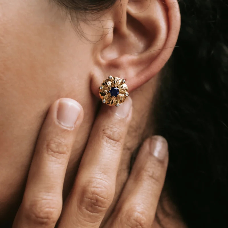 Alternative view of P7186 - Pendientes zafiros y diamantes