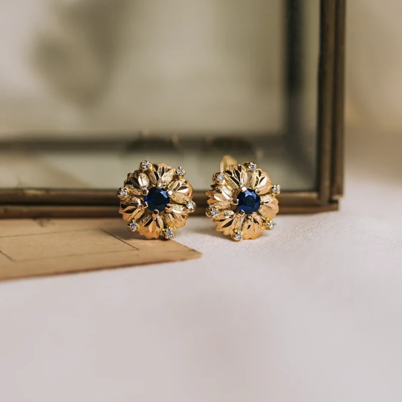 P7186 - Pendientes zafiros y diamantes