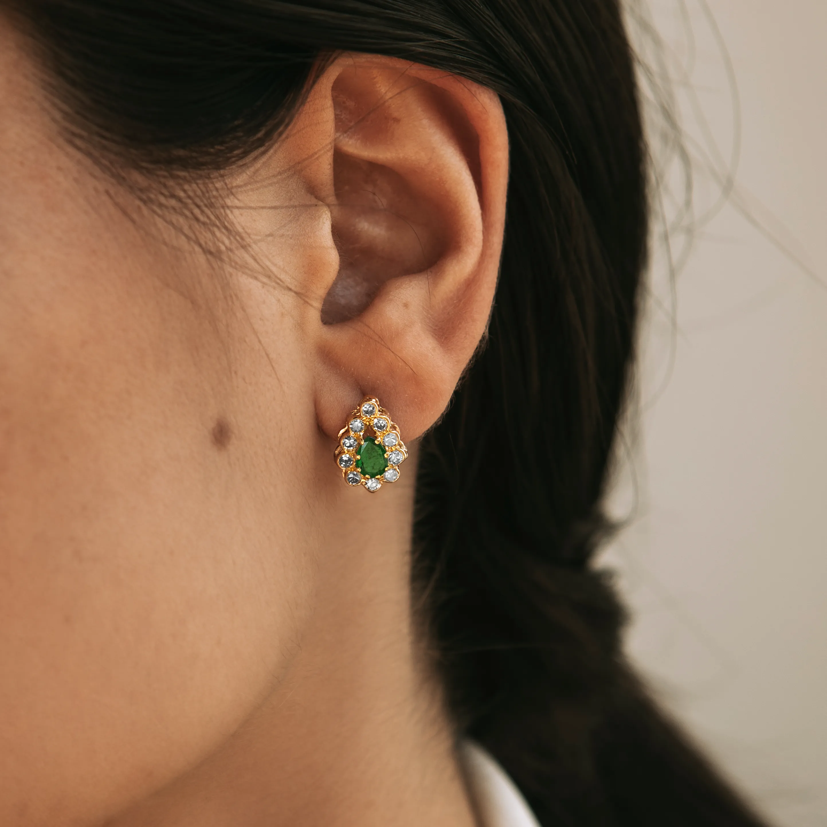 P7222 - Pendientes esmeraldas y diamantes 2 P7222 - Pendientes esmeraldas y diamantes - Imagen 2