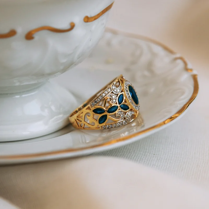 S7299 - Sortija zafiros y diamantes - Imagen 3
