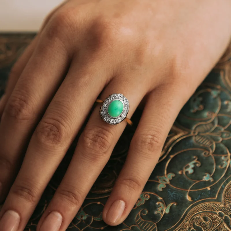 Alternative view of S7408 - Roseta turquesa y diamantes