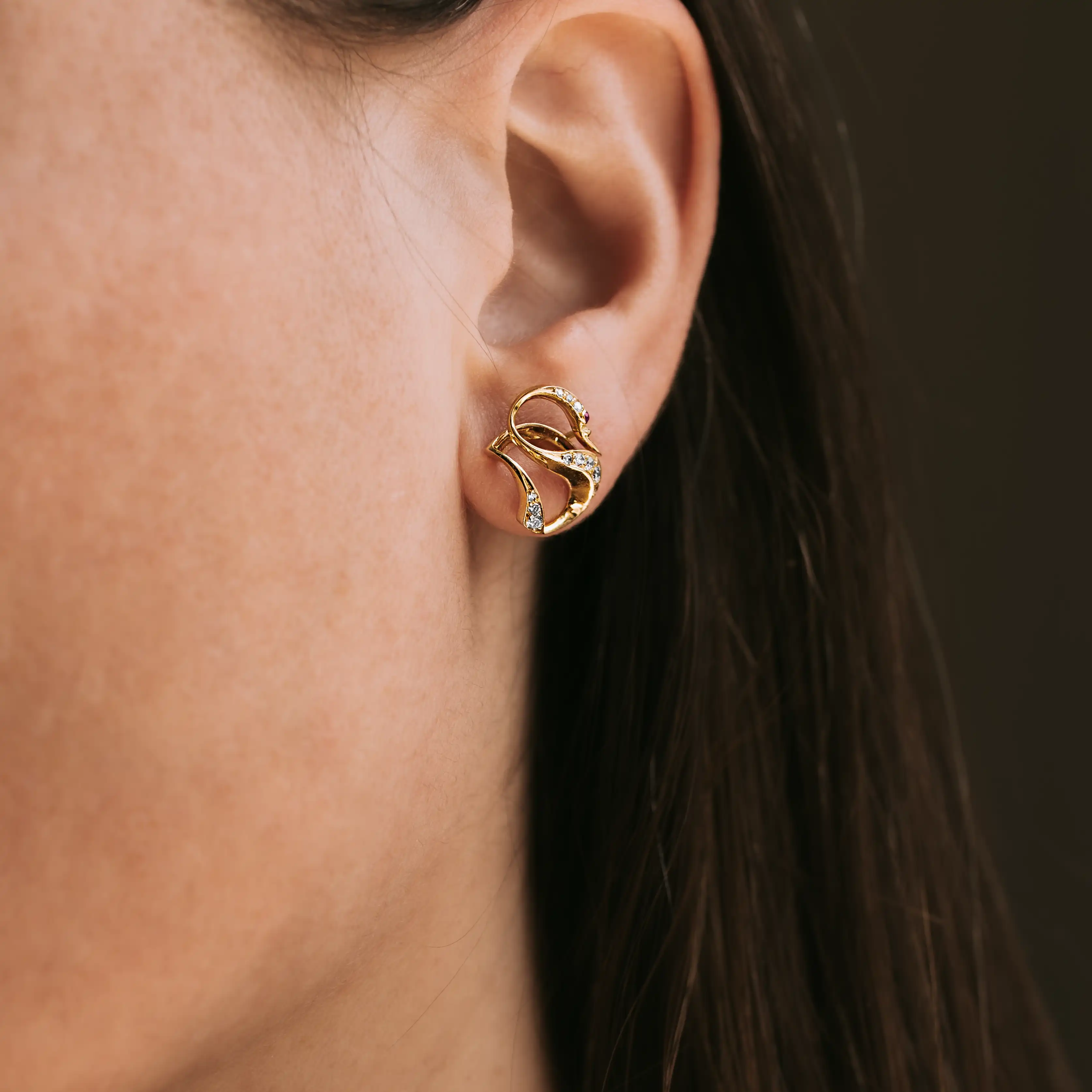 P6570.1 - Pendientes cisnes 2 P6570.1 - Pendientes cisnes - Imagen 2