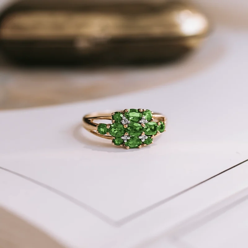 S7594 - Rosetón diópsidos y diamantes