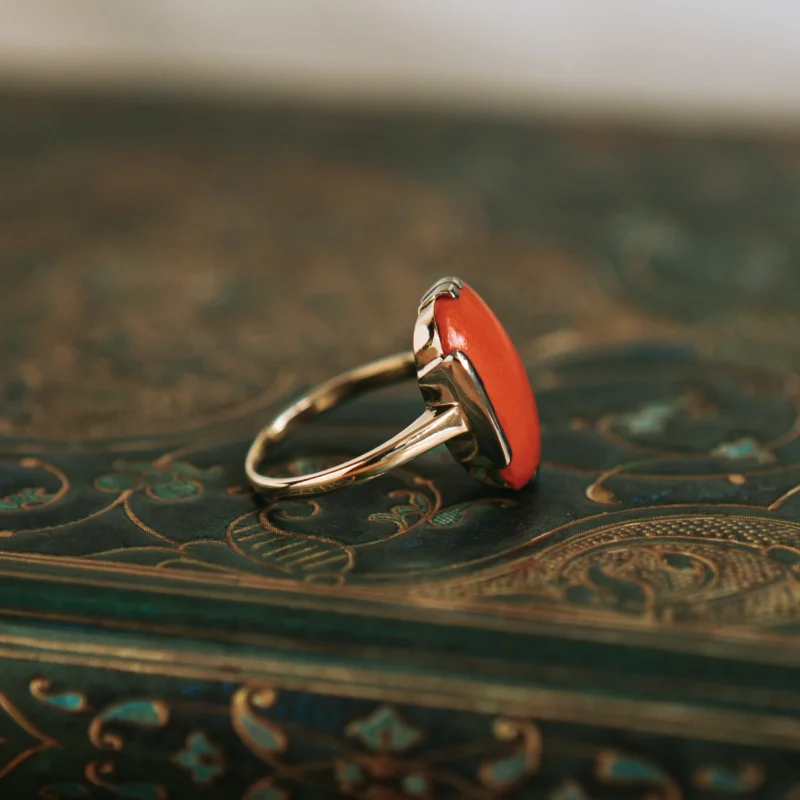S7410 - Sortija vintage coral - Imagen 3