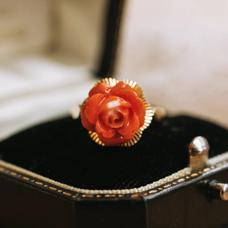 S7572 - Sortija coral flor
