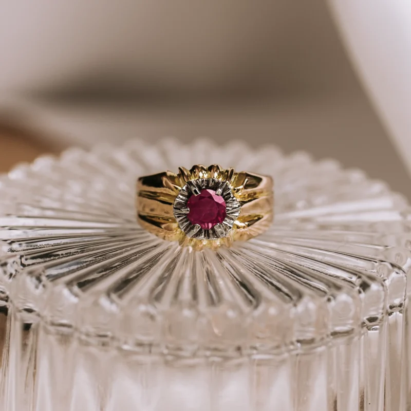S7548 - Solitario vintage rubí