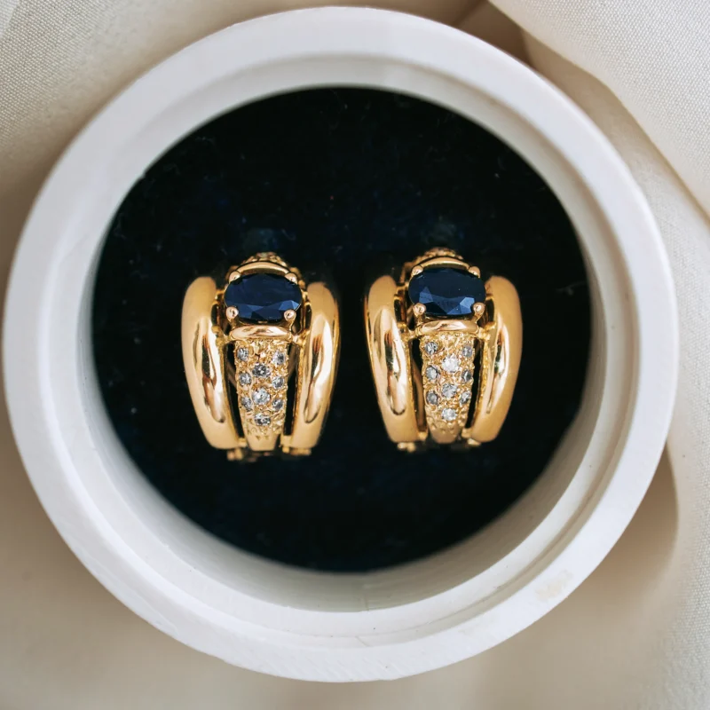 P7562 - Pendientes zafiros y diamantes