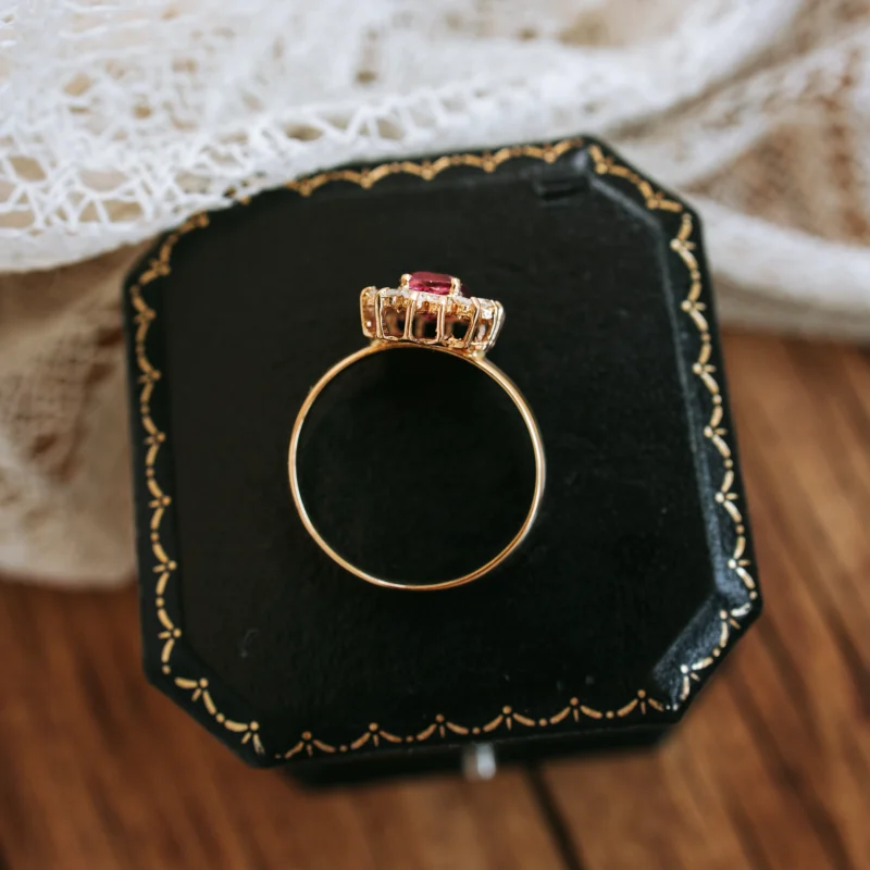 S7646 - Roseta turmalina y diamantes - Imagen 3