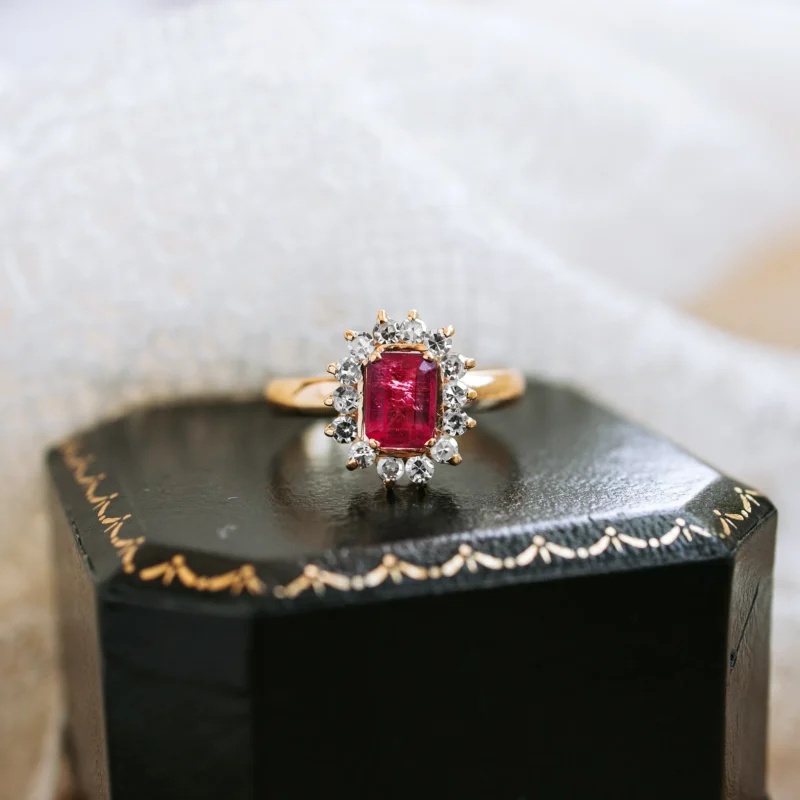 S7646 - Roseta turmalina y diamantes