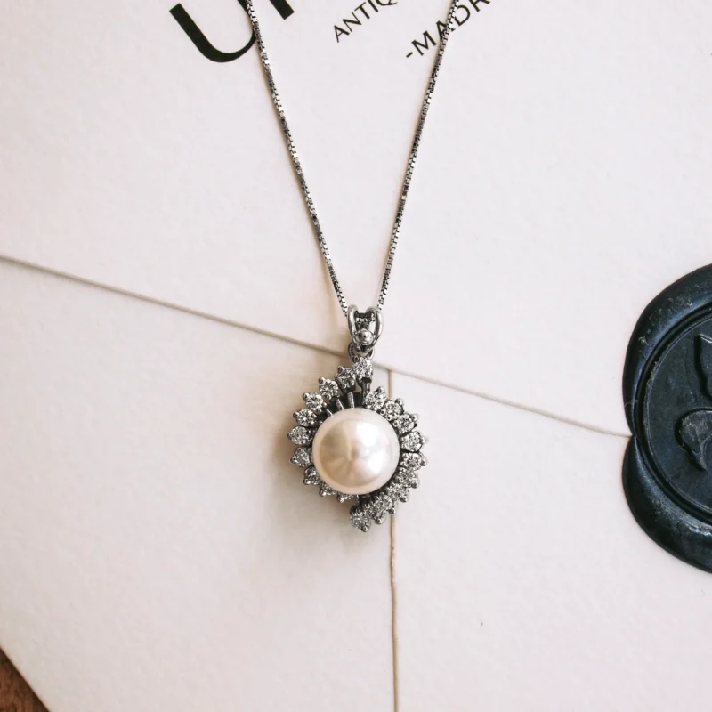C7735 - Colgante perla y diamantes