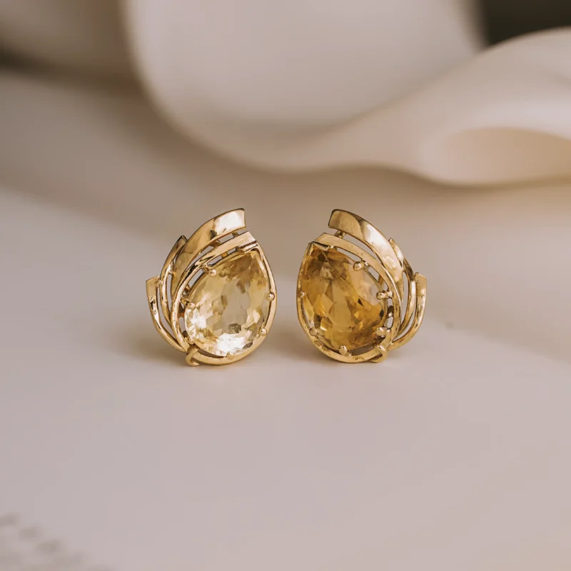 P7747 - Pendientes vintage citrinos