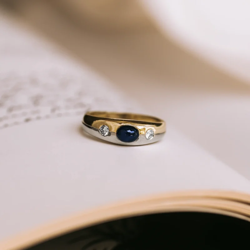 S7843 - Tresillo zafiro y diamantes