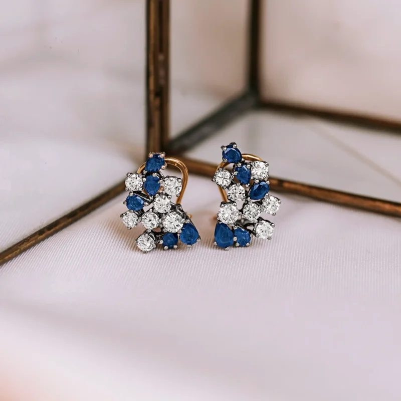 P7951 - Pendientes zafiros y diamantes
