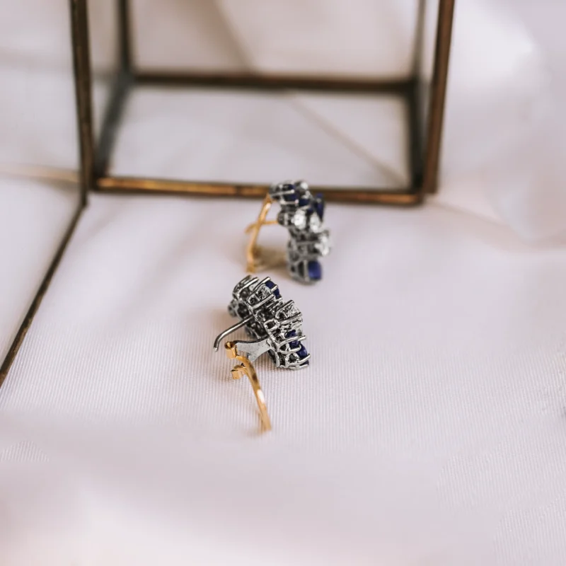 P7951 - Pendientes zafiros y diamantes - Imagen 3