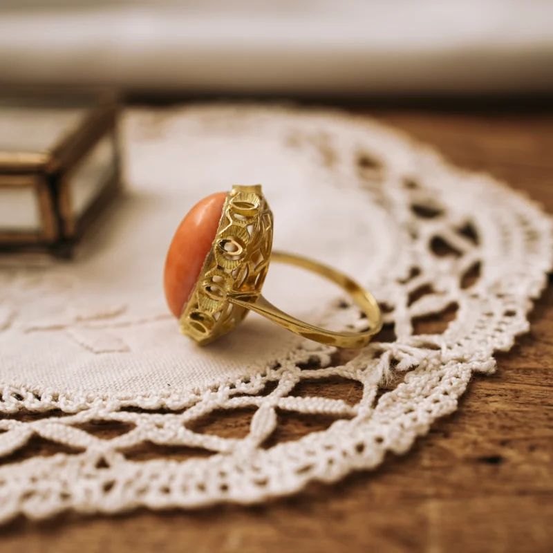 S7949 - Sortija vintage coral - Imagen 3