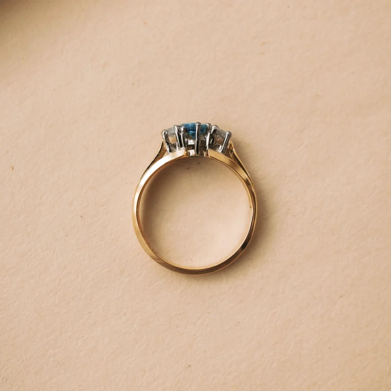 S7975 - Tresillo aguamarina y diamantes - Imagen 3