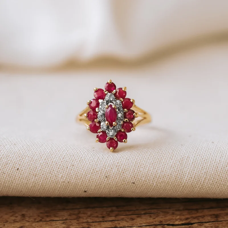 S7986 - Rosetón rubíes y diamantes