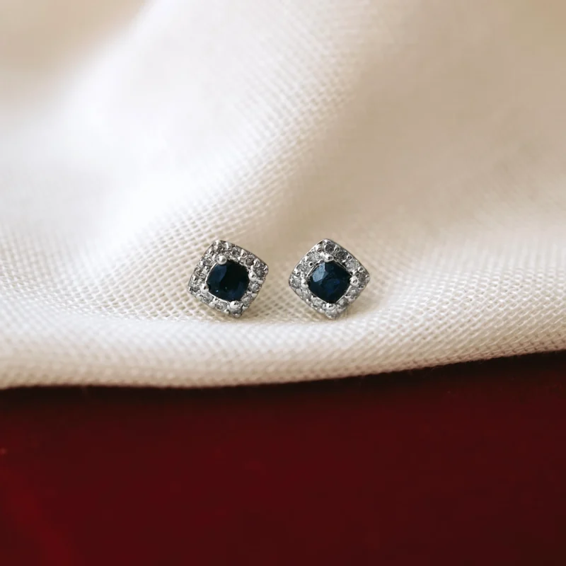 P7999 - Pendientes rosetas zafiro