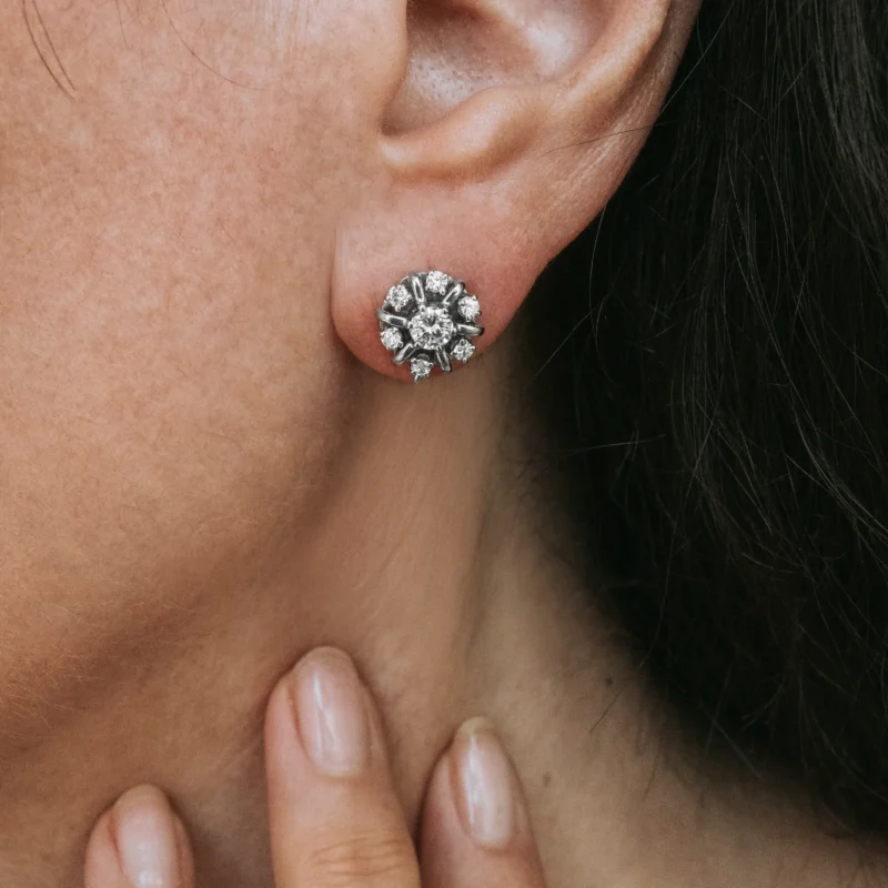 P7640 - Pendientes diamantes, rubíes y perlas 7 P7640 - Pendientes diamantes, rubíes y perlas - Imagen 4
