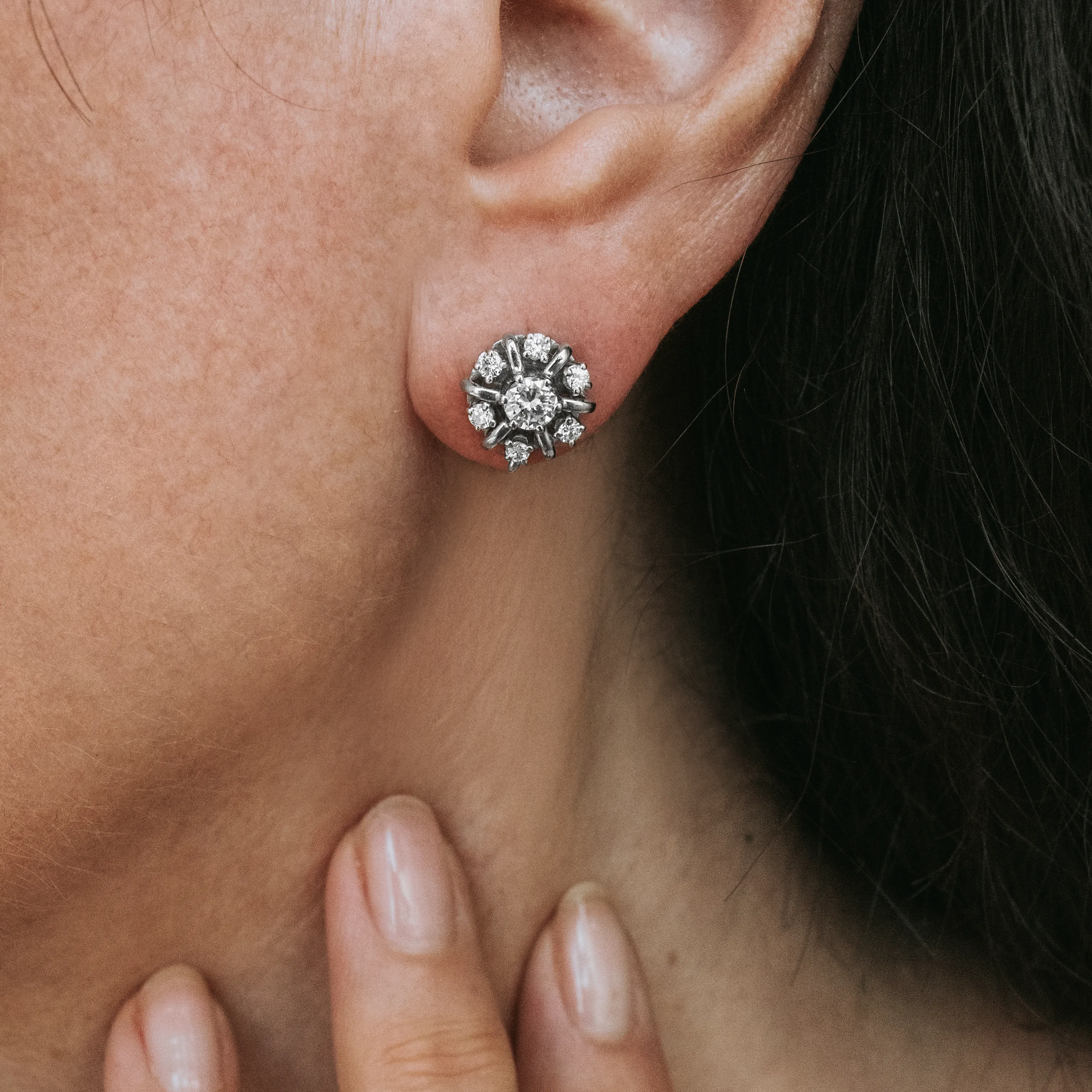 P7640 - Pendientes diamantes, rubíes y perlas 4 P7640 - Pendientes diamantes, rubíes y perlas - Imagen 4