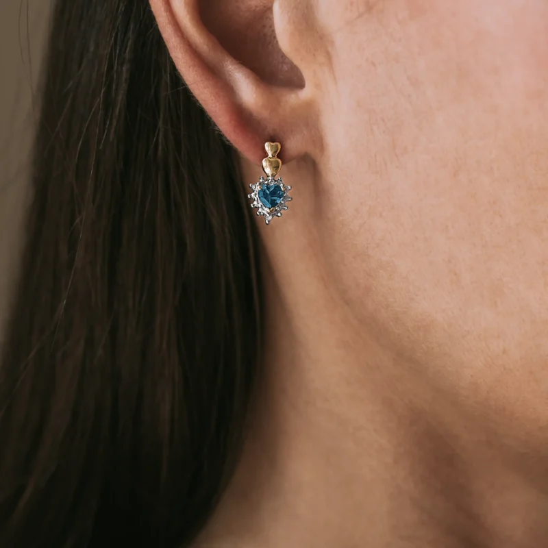 Alternative view of P7456 - Pendientes topacios corazón