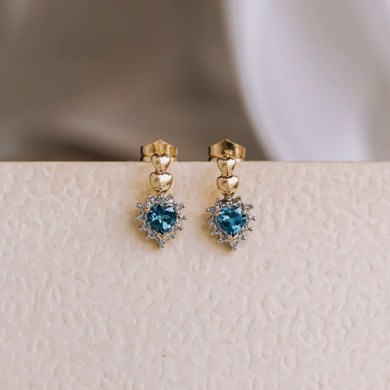 P7456 - Pendientes topacios corazón