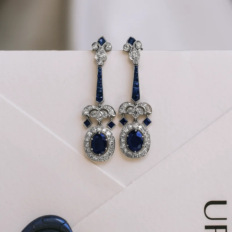 P7778 - Pendientes zafiros y diamantes