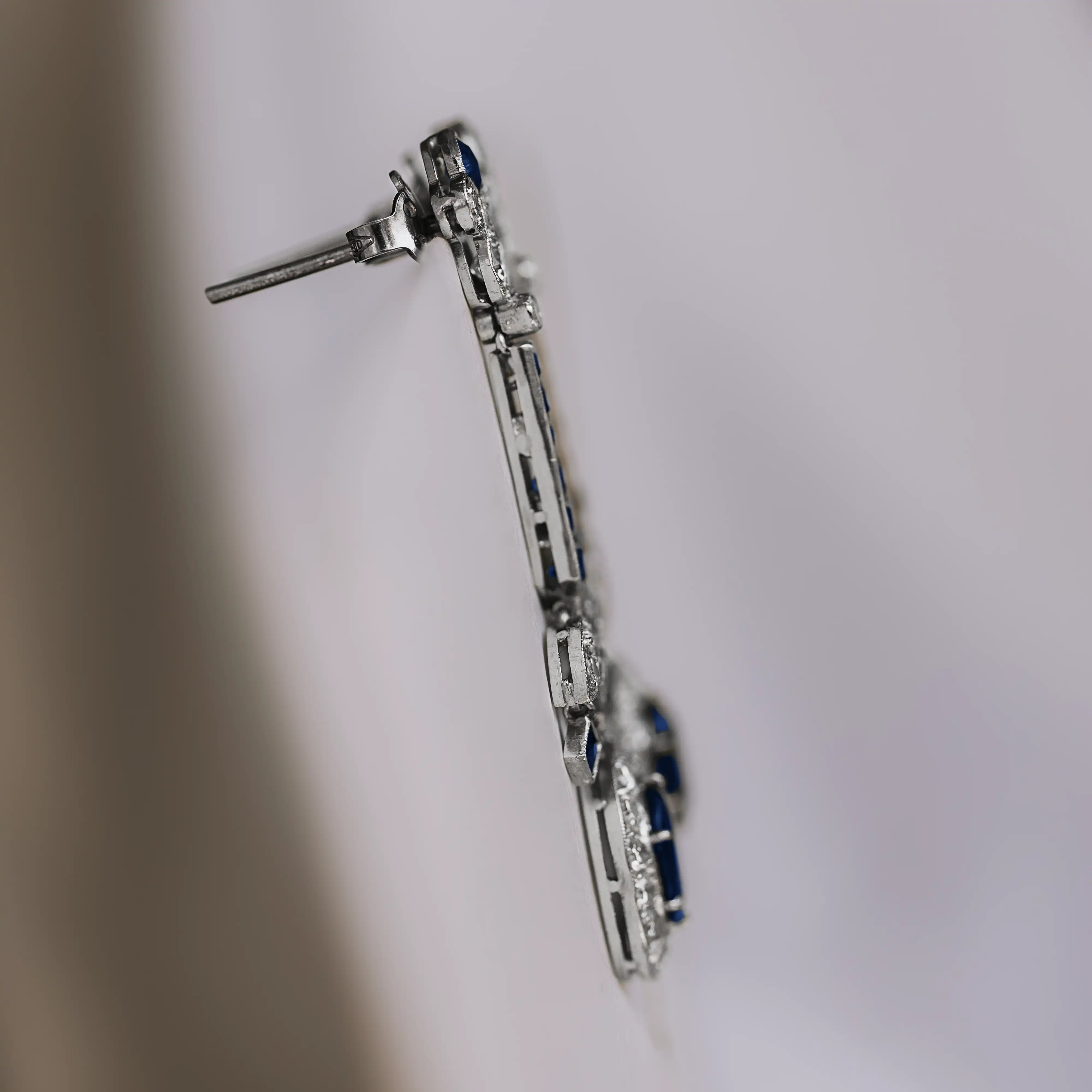 P7778 - Pendientes zafiros y diamantes 3 P7778 - Pendientes zafiros y diamantes - Imagen 3