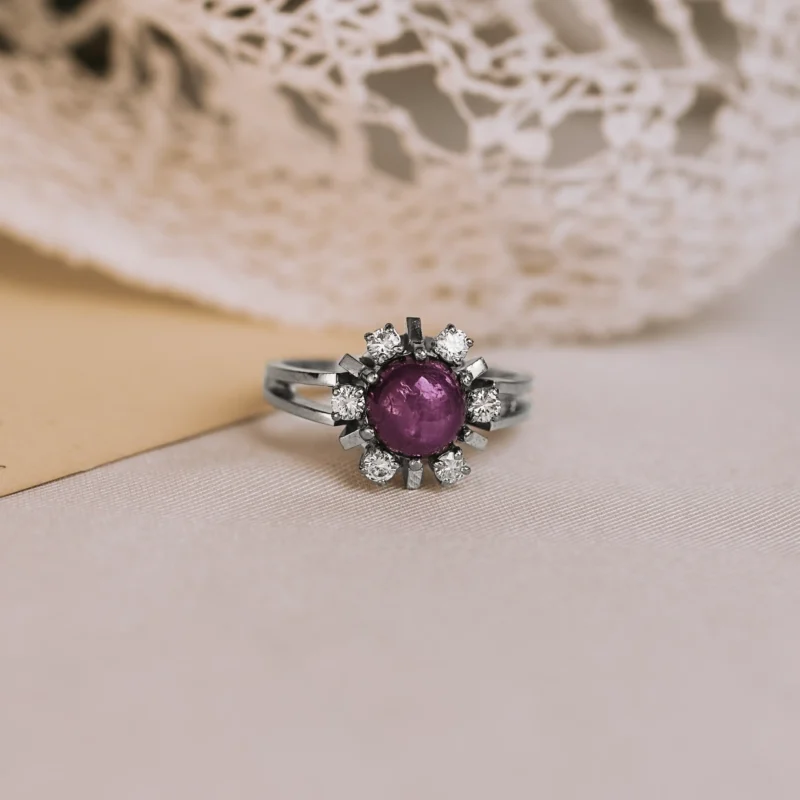 S8054 - Roseta vintage rubí