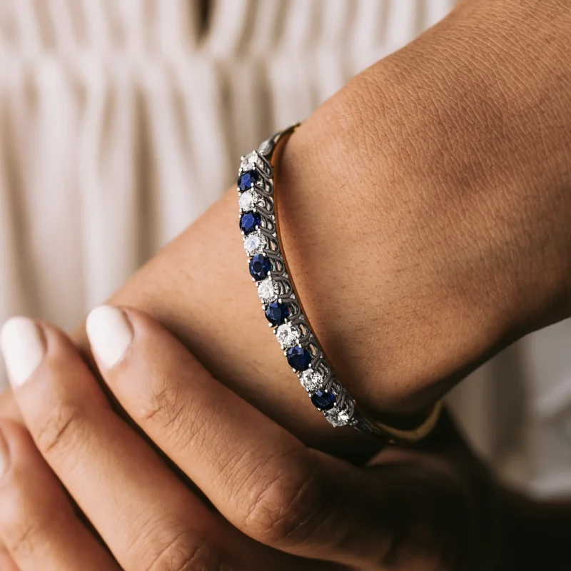 Alternative view of PS8055 - Pulsera zafiros y diamantes