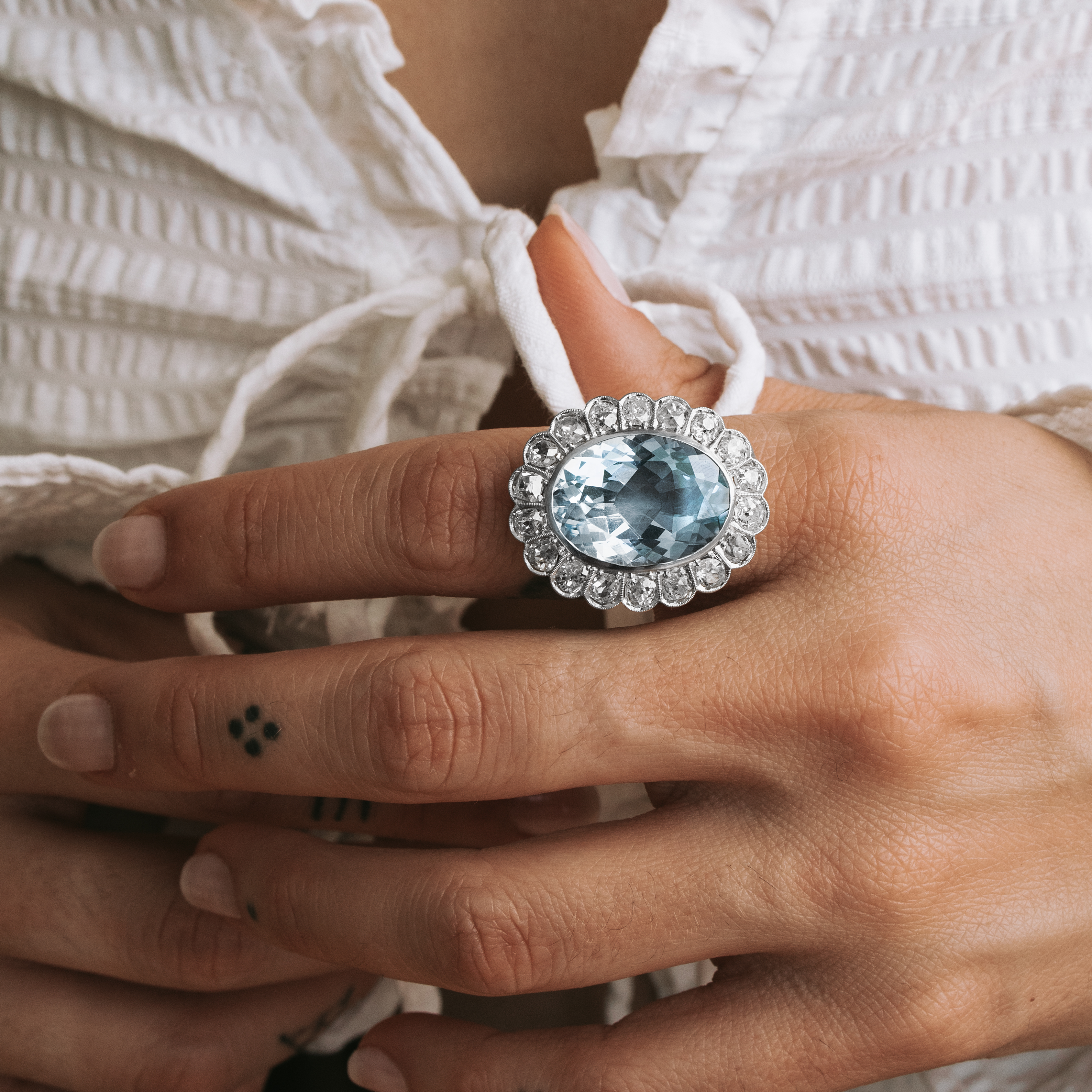 S7444 - Roseta topacio y diamantes 2 S7444 - Roseta topacio y diamantes - Imagen 2