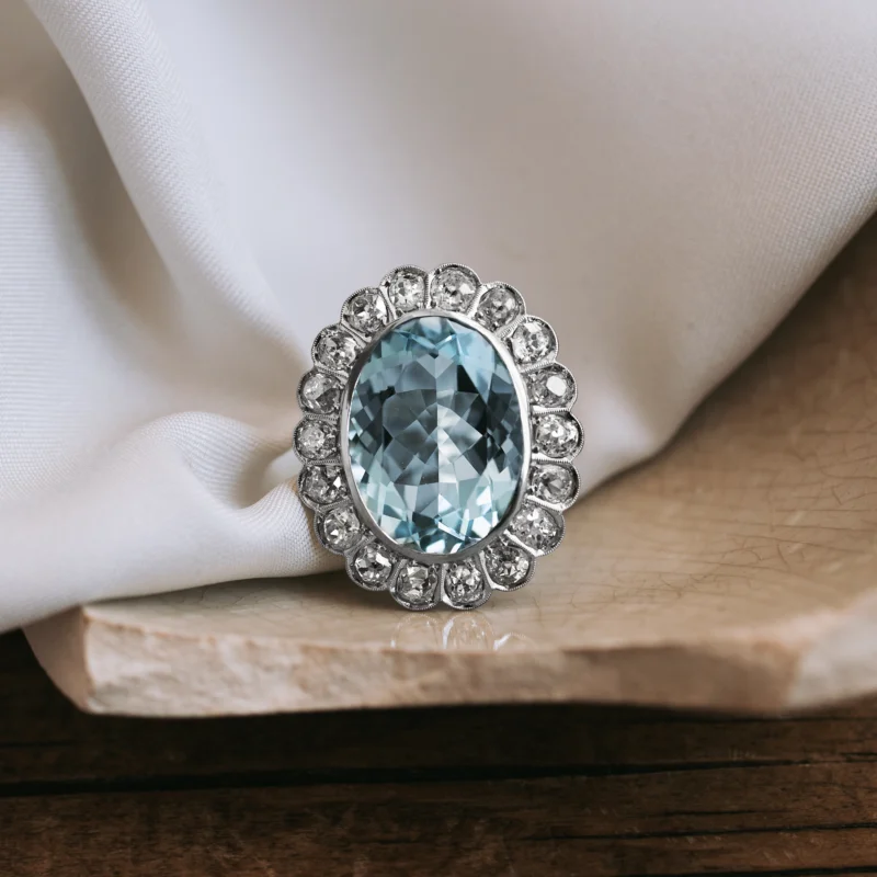 S7444 - Roseta topacio y diamantes