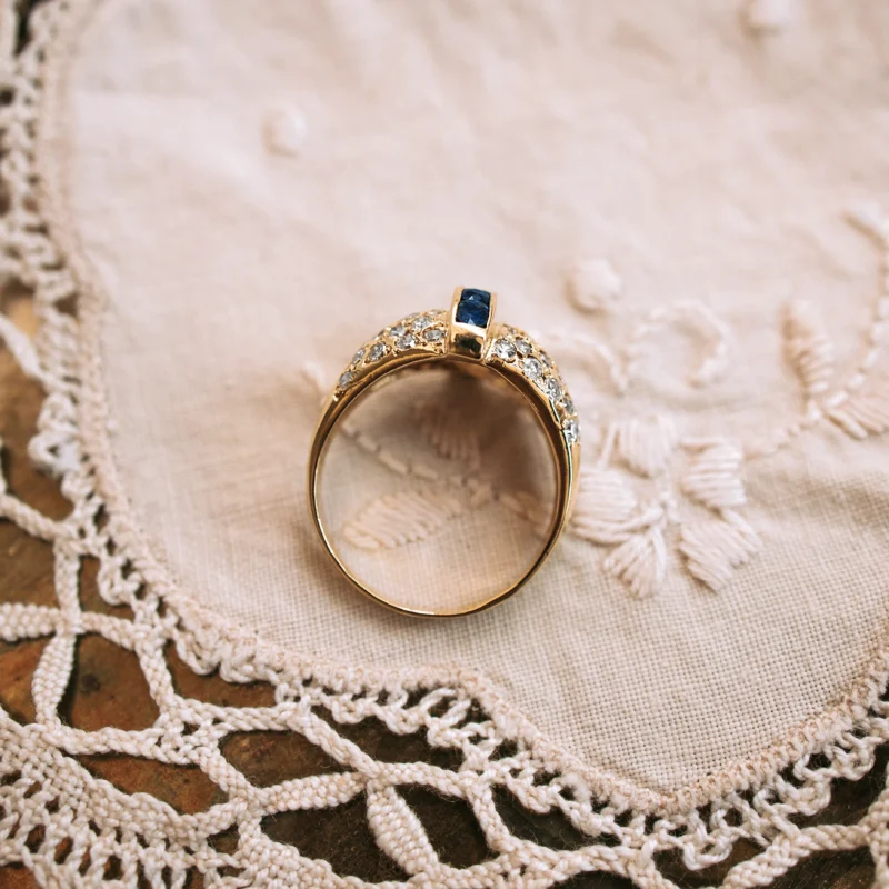S7957 - Sortija zafiros y diamantes - Imagen 3